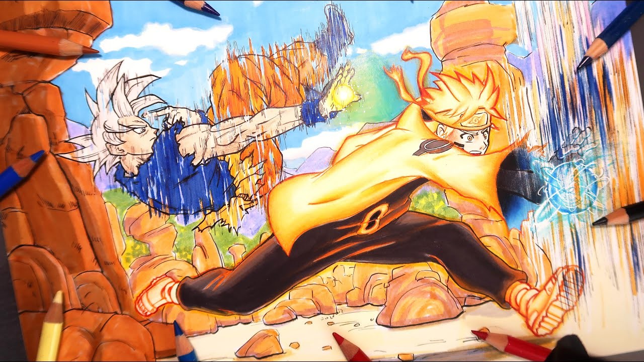 Cómo dibujar a GOKU VS NARUTO (sin copiar) EXPLICADO | Drawing Goku UI vs Naruto