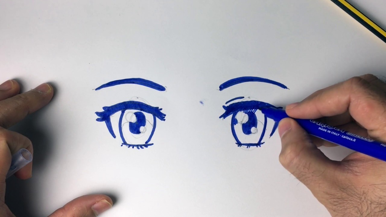Cómo dibujar dos ojos en estilo manga o anime