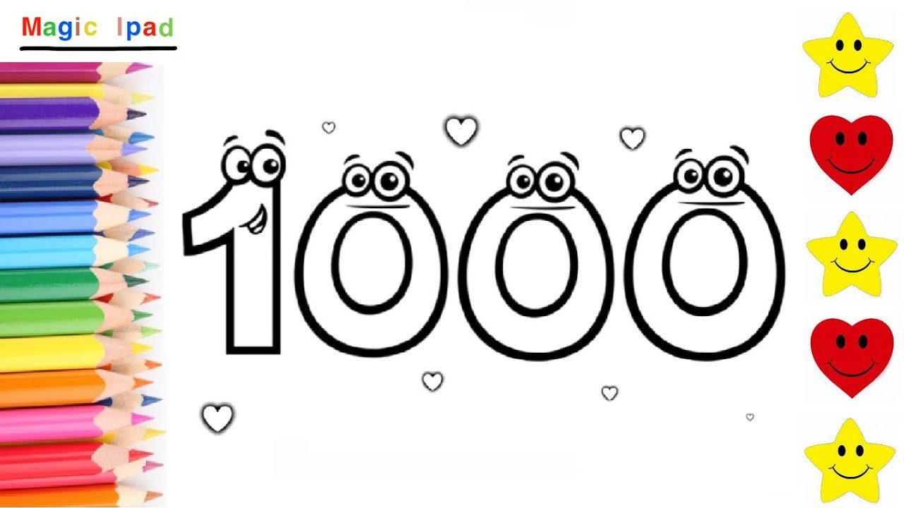 Como dibujar el NUMERO 1000 | dibujos para niños ????⭐ How to draw the NUMBER 1000 | drawings for kids