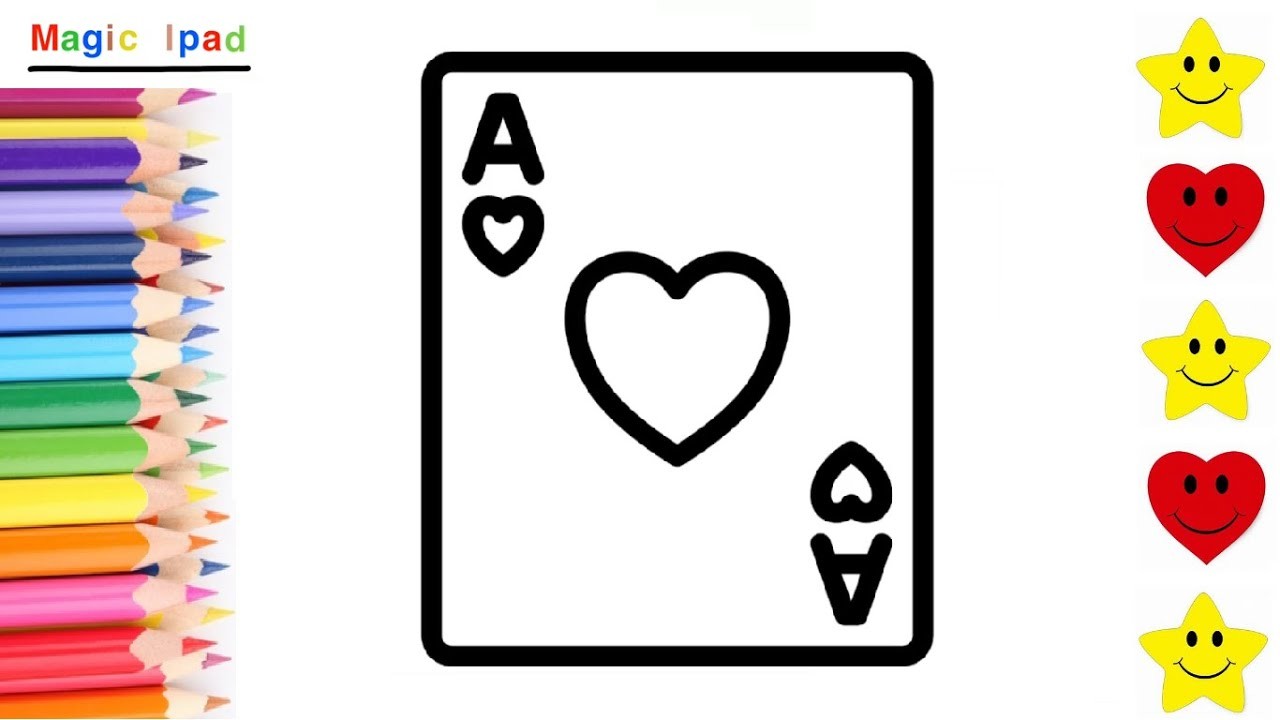 Como dibujar una AS DE CORAZONES POKER | dibujos para niños ????⭐ How to draw a ACE OF HEARTS | kids