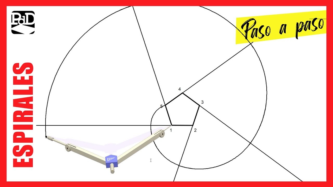 Cómo dibujar una Espiral de Núcleo Pentagonal o Envolvente de un Pentágono (Curvas Ténicas).