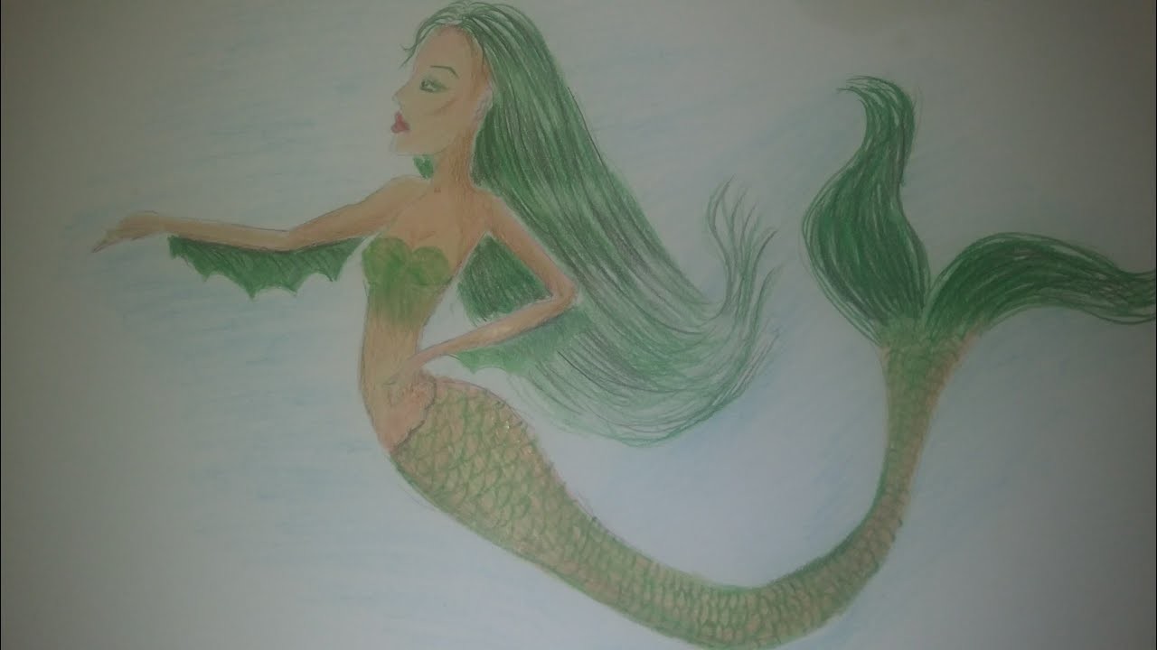 Cómo dibujar una sirena fácil |Drawing an easy mermaid