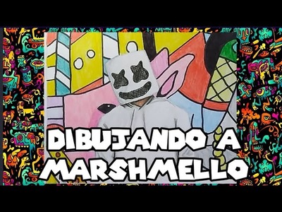 Dibujando a marshmello [semi realista] con lápices de colores ✍️