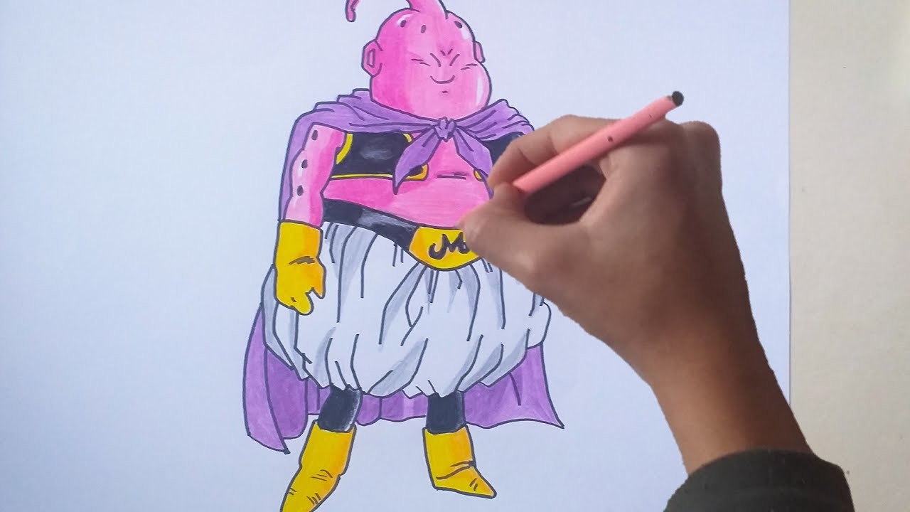 Dibujo de majin buu gordo.Drawing of majin buu fat - BuenosDibujos