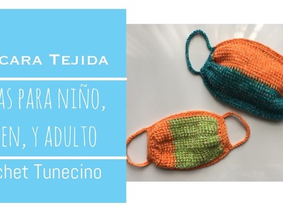 Máscara Tejida, crochet Tunecino