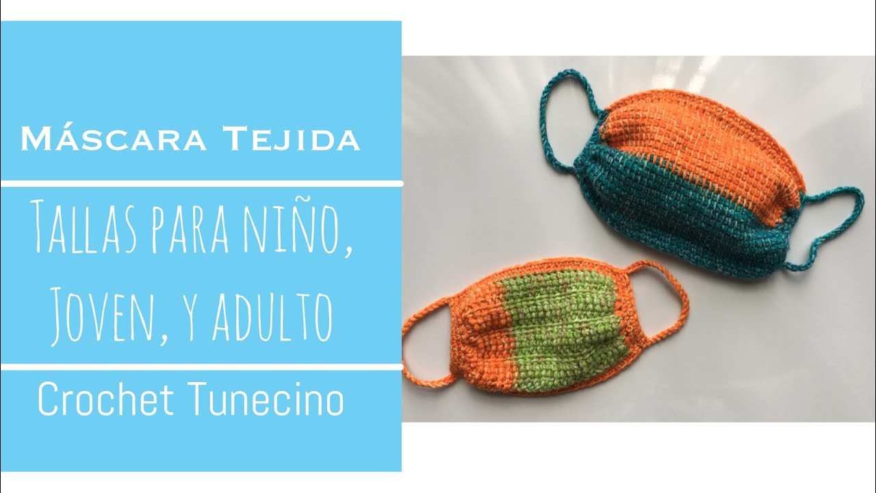 Máscara Tejida, crochet Tunecino