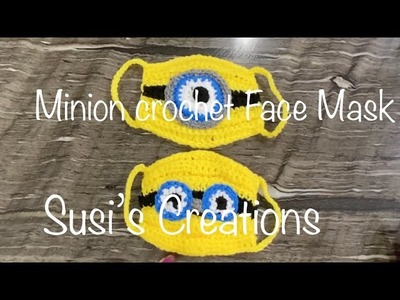 Minion Face Mask.Minion Cubre Boca a crochet