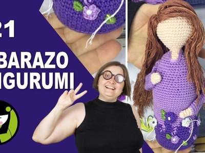 MUJER EMBARAZADA AMIGURUMI 21 bordados y acabados a crochet