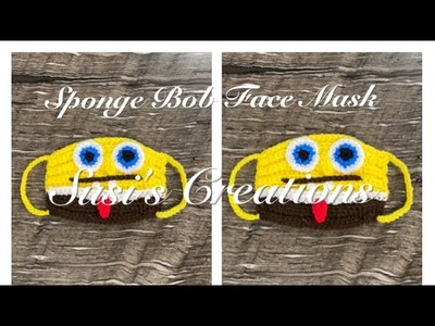 Sponge Bob Crochet Face Mask. Bob Sponja TAPABOCAS a crochet