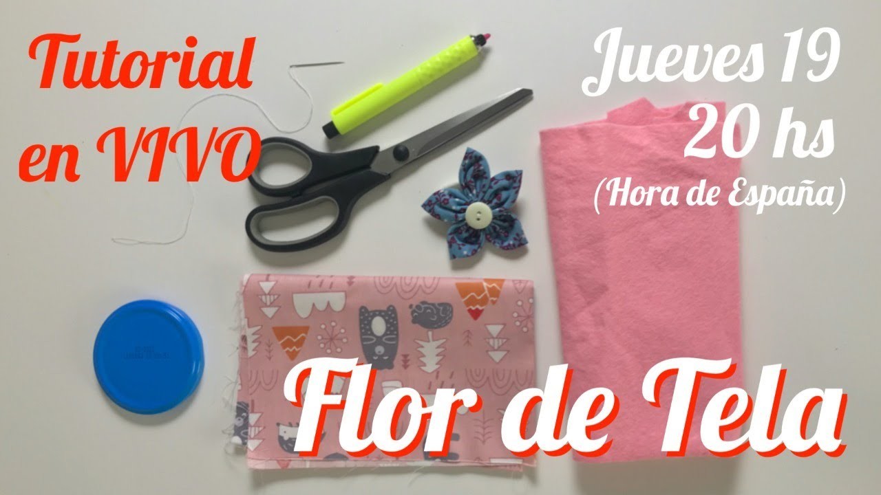 Tutorial de Costura  Online - Flor de Tela - FABRIC FLOWER