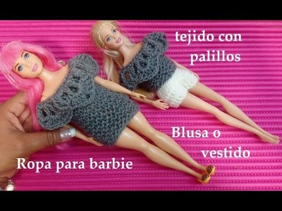 Vestido barbie agujas con crochet