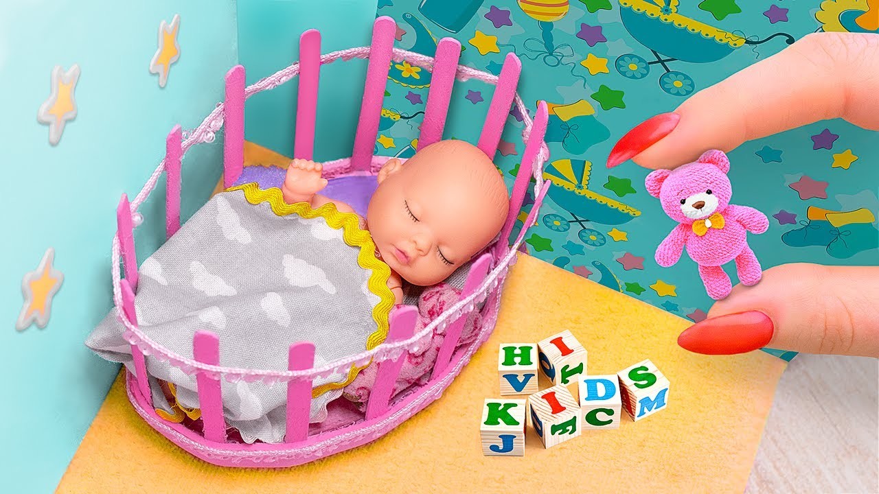 12 Trucos Y Manualidades Para Muñecas Bebés. ¡Cuna, Sonajero Y Mucho Más En Miniatura!