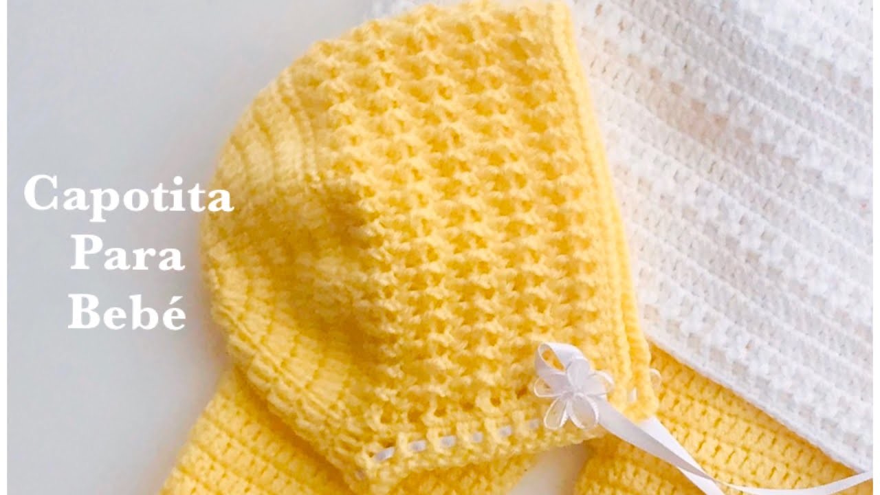 Capotita a crochet para bebe, Gorro o capota a crochet paso a paso para bebé. Crochet for Baby