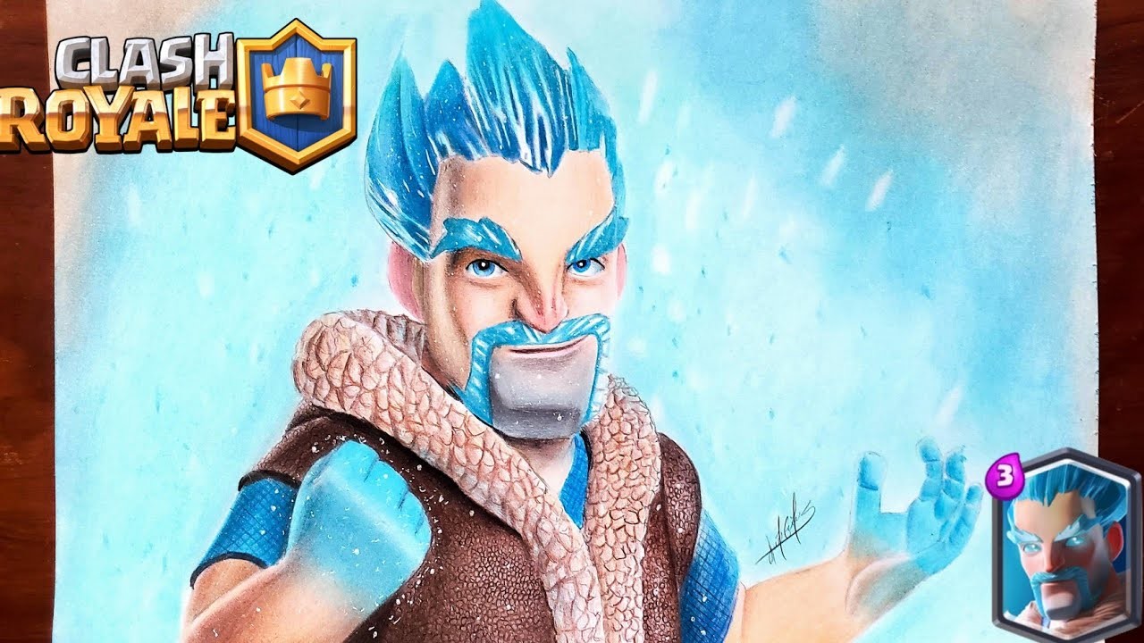 Como dibujar al mago de hielo de clahs royale | How to draw ice wizard | clahs of clan | ñolseg