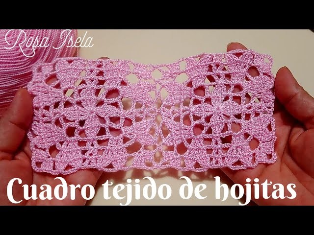 Cuadrito tejido hojitas