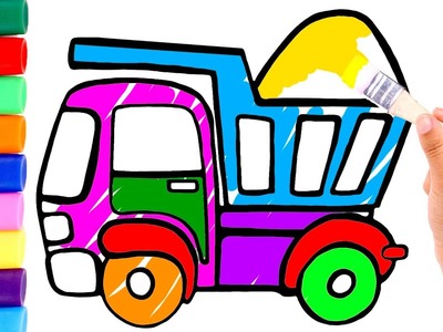 Dibuja y Colorea un Camión de colores ???????? Vídeos para niños