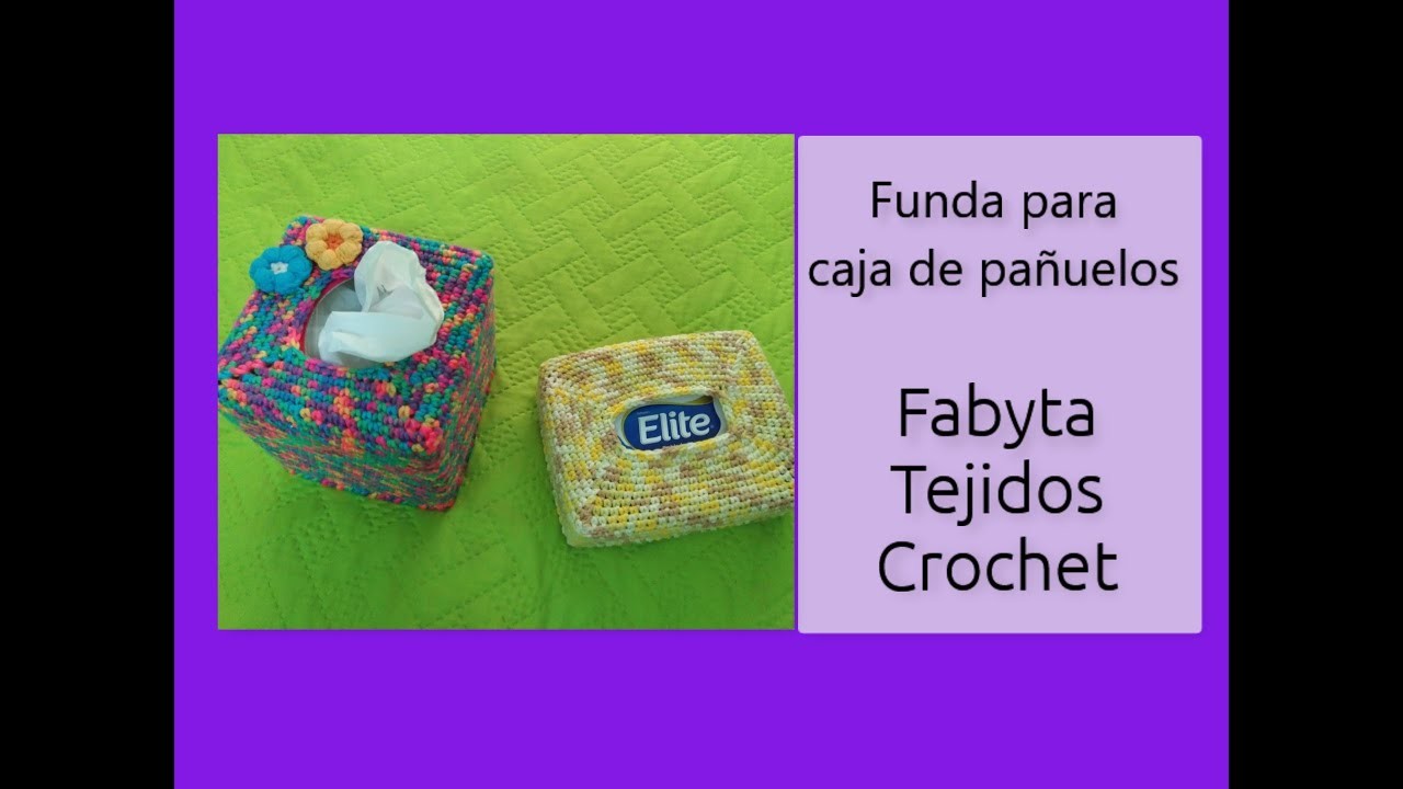 Funda para caja de pañuelos en crochet