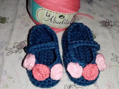 Hermosos zapatitos número 10 talla de 0 a 3 meses. Tejidos a crochet.