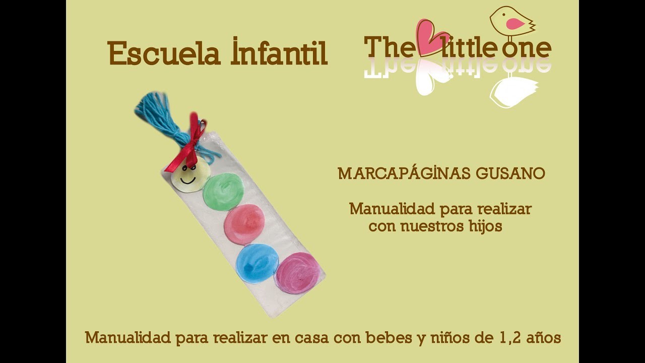 Manualidades-infantiles-para-niños-1,2 años-Marca páginas-Gusano de colores