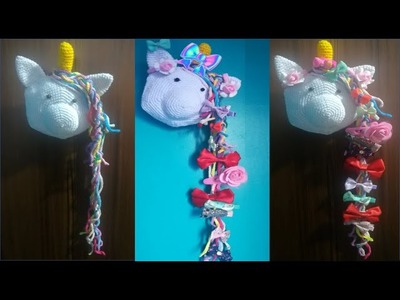 Porta moños, hebillas o accesorios de unicornio en crochet o amigurumi fácil ???? unicorn bow holder