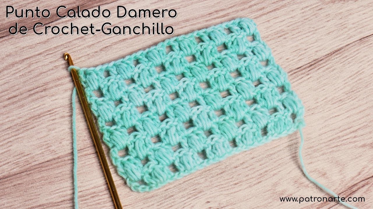 Punto Calado Damero de Crochet - Ganchillo | Punto Reversible | Tutoriales de Crochet Paso a Paso