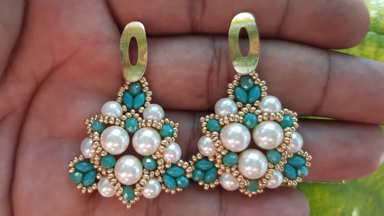 Tutorial aretes de perlas, cristales perlas y mostacillas (ADIL) @C y L Accessories