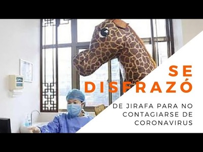 Usó un traje inflable de jirafa para ir a un hospital de China y evitar contagiarse del coronaviru????