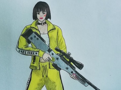 Como dibujar outfit free fire KELLY