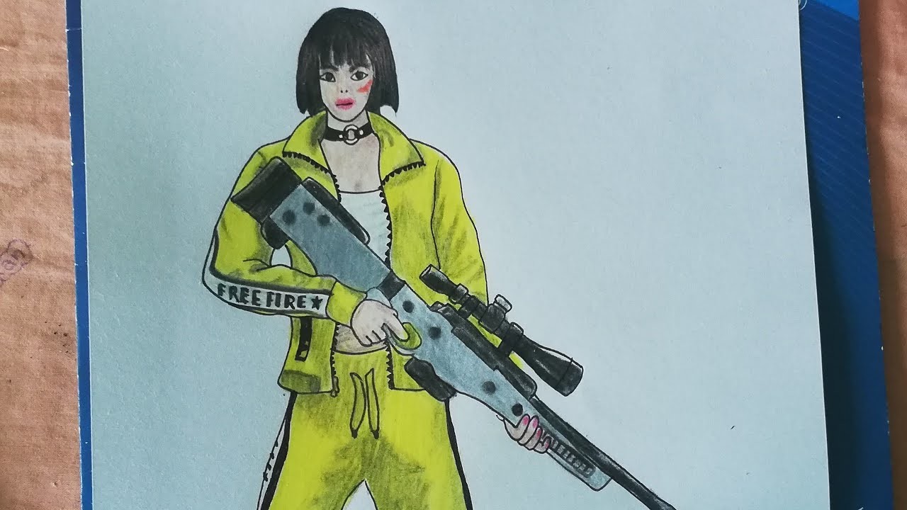 Como dibujar outfit free fire KELLY