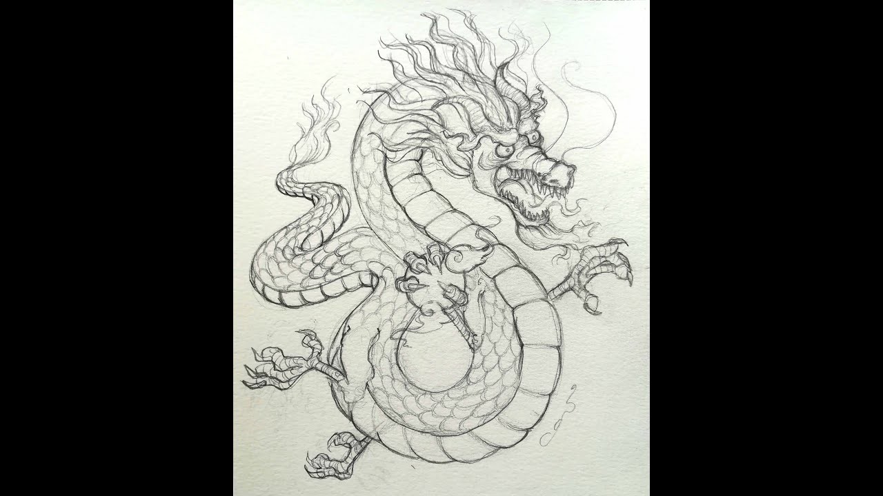 Cómo dibujar un dragón japonés parte 1 -EICA ALBACETE