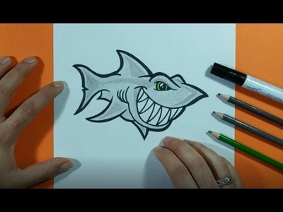 Como dibujar un tiburon paso a paso 16 | How to draw a shark 16
