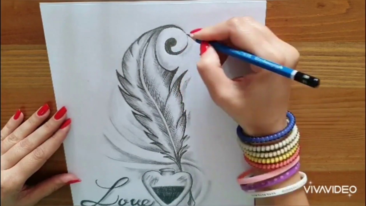 Como Dibujar una Pluma, Dibujos a Lápiz