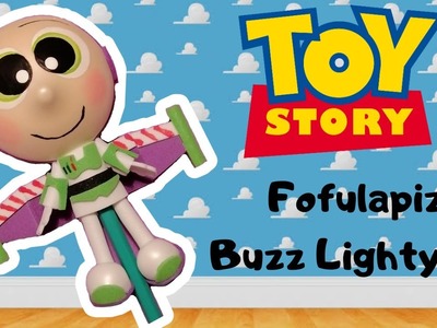 Como hacer lapiz de Buzz Lightyear (ToyStory)|Puntera Buzz Lightyear|Fofulapiz
