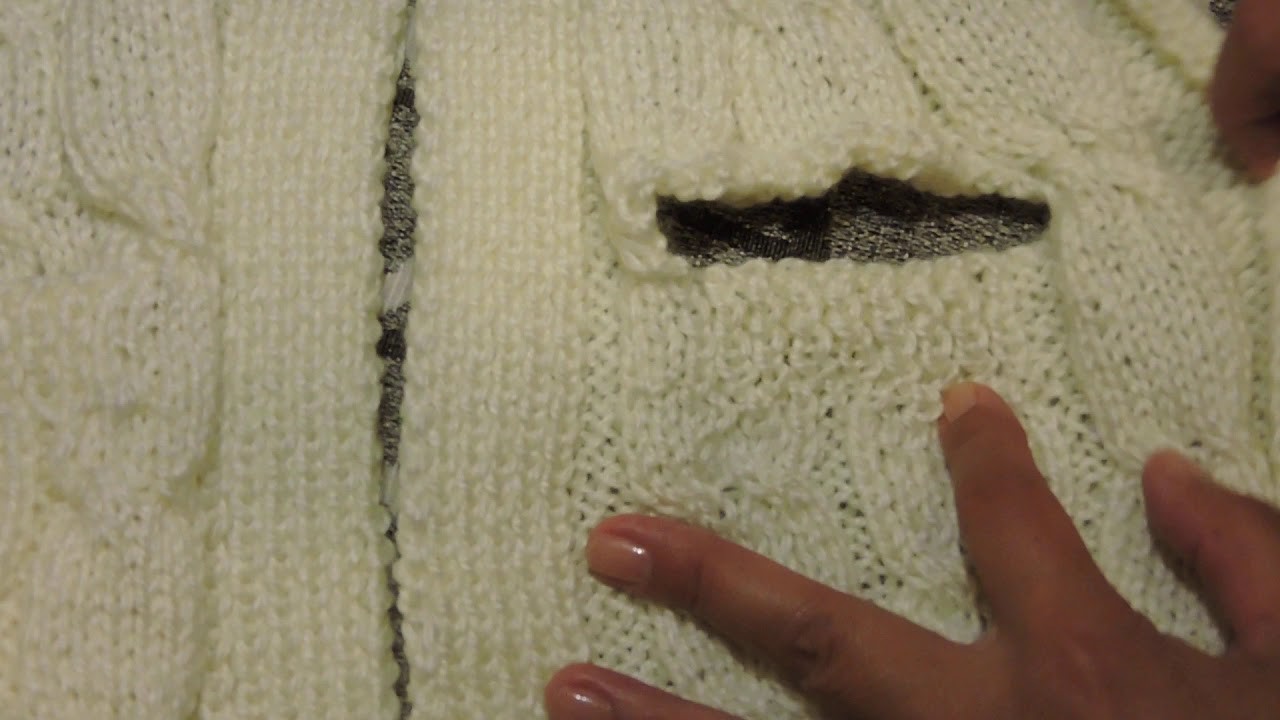 Como hacer un bolsillo tejido a dos agujas