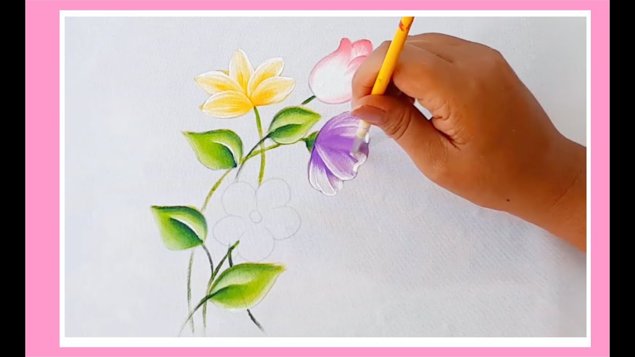 Como Pintar Flores Fácil. Pintura Para Principiantes