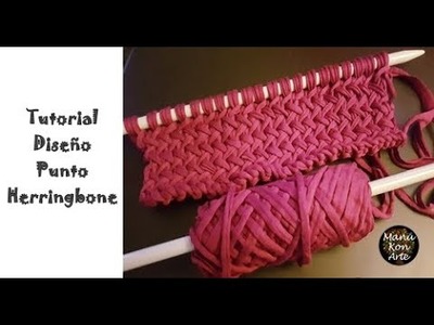 Cómo Tejer Diseño Punto Herringbone Dos Agujas muy Fácil.Knit Herringbone Stitch Easy