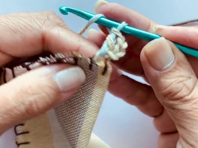 Crochet sobre tela gruesa