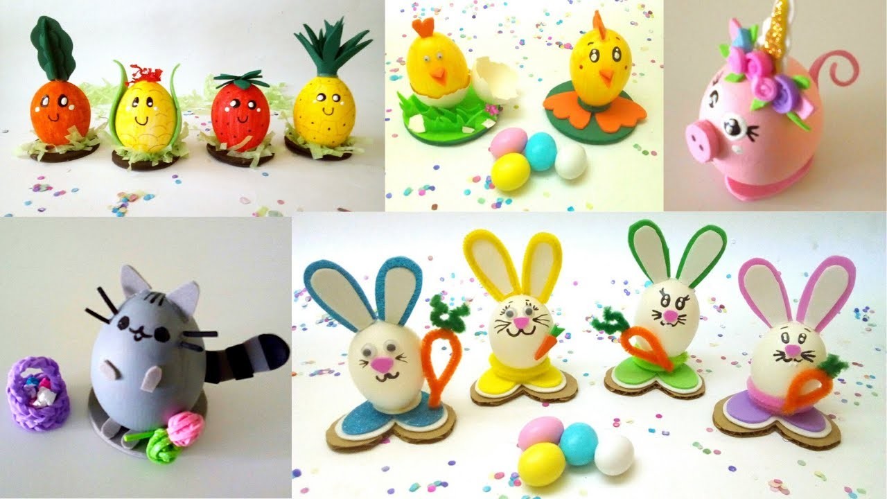 ???? + De 10 IDEAS con HUEVOS DECORADOS. Cómo decorar huevos para niños
