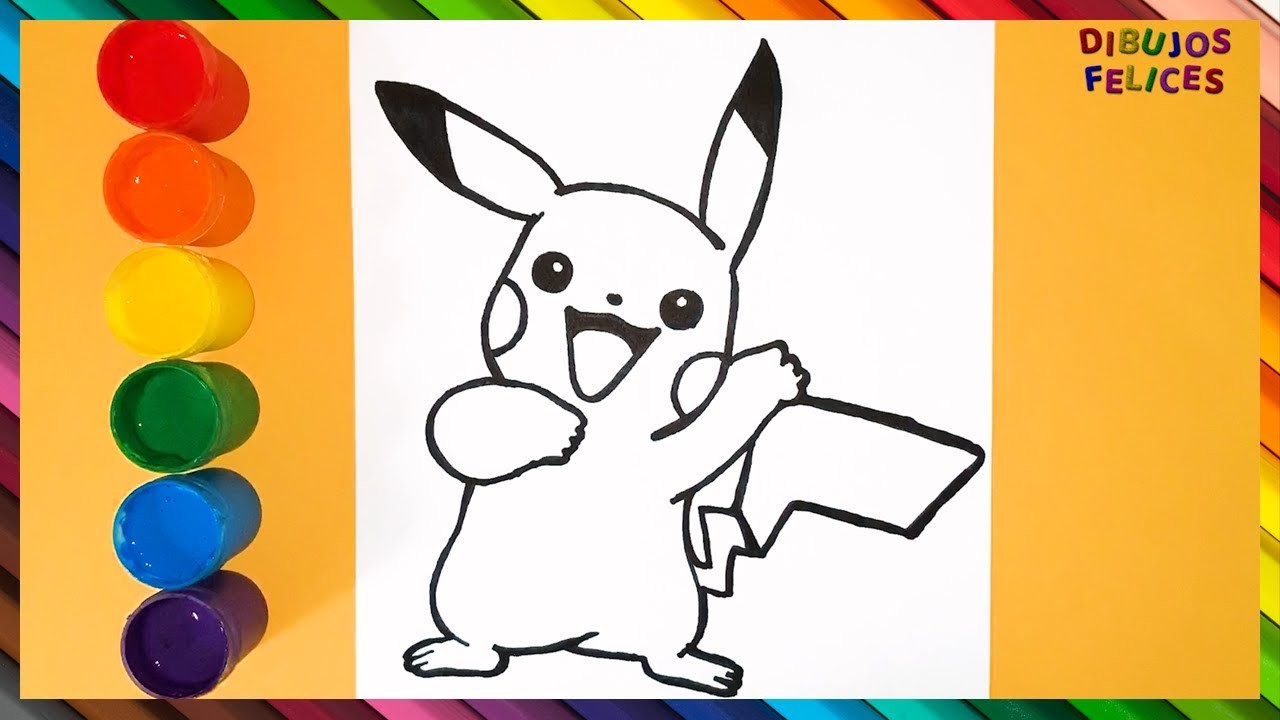 Dibuja y Colorea Pikachu de Pokemon - Dibujos Para Niños - Learn Colors