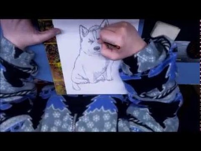 Dibujando cachorro Husky