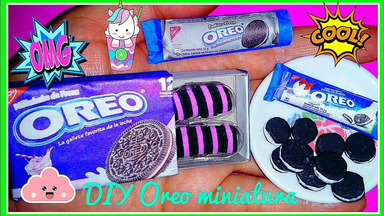 DIY GALLETAS Oreo miniatura para muñecas Barbie o Monster High fácil de hacer ~ Comida fácil