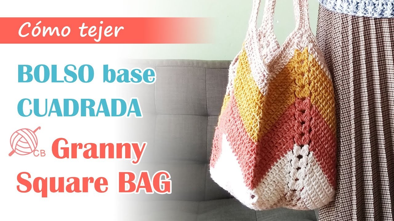 [ENG Sub] Easy Crochet Bag  - Elegante Bolso Base Granny Square - Granny Square Bag - Crochet fácil