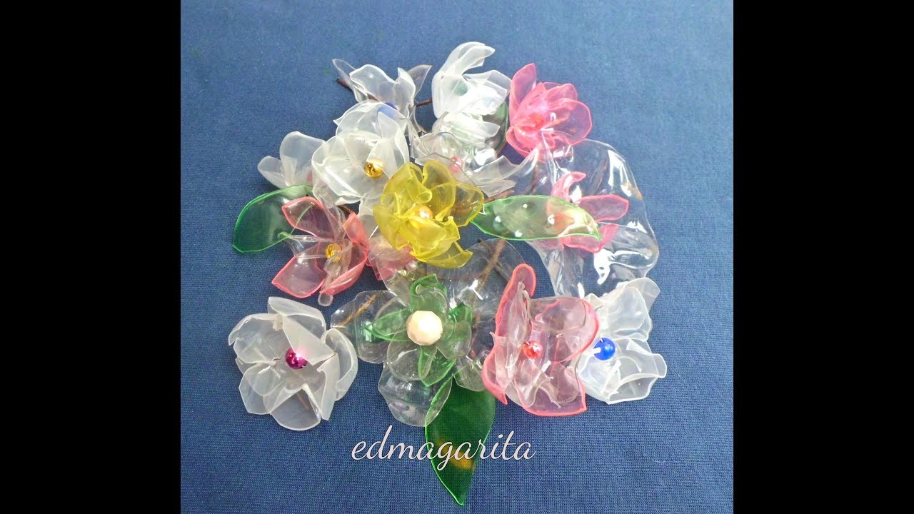 Flores cristal con botella de plástico - Tutorial