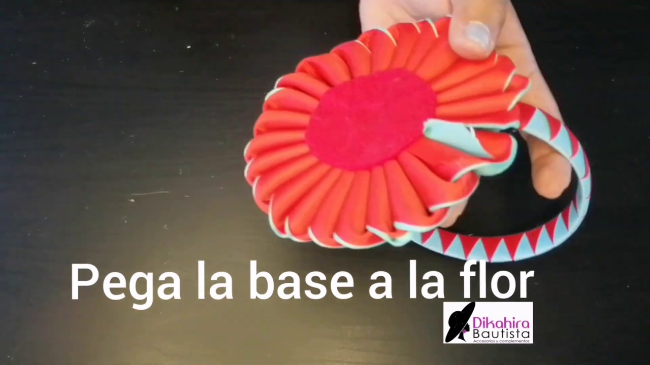 Manualidades.Cintillo tejido en 2 cintas. flor cono o doble vista.diademas.flores en cinta
