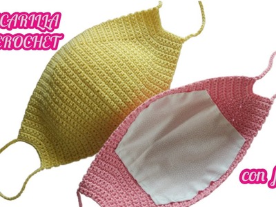Mascarilla de crochet con bolsillo para filtro fácil paso a paso en español. Aprender a tejer.