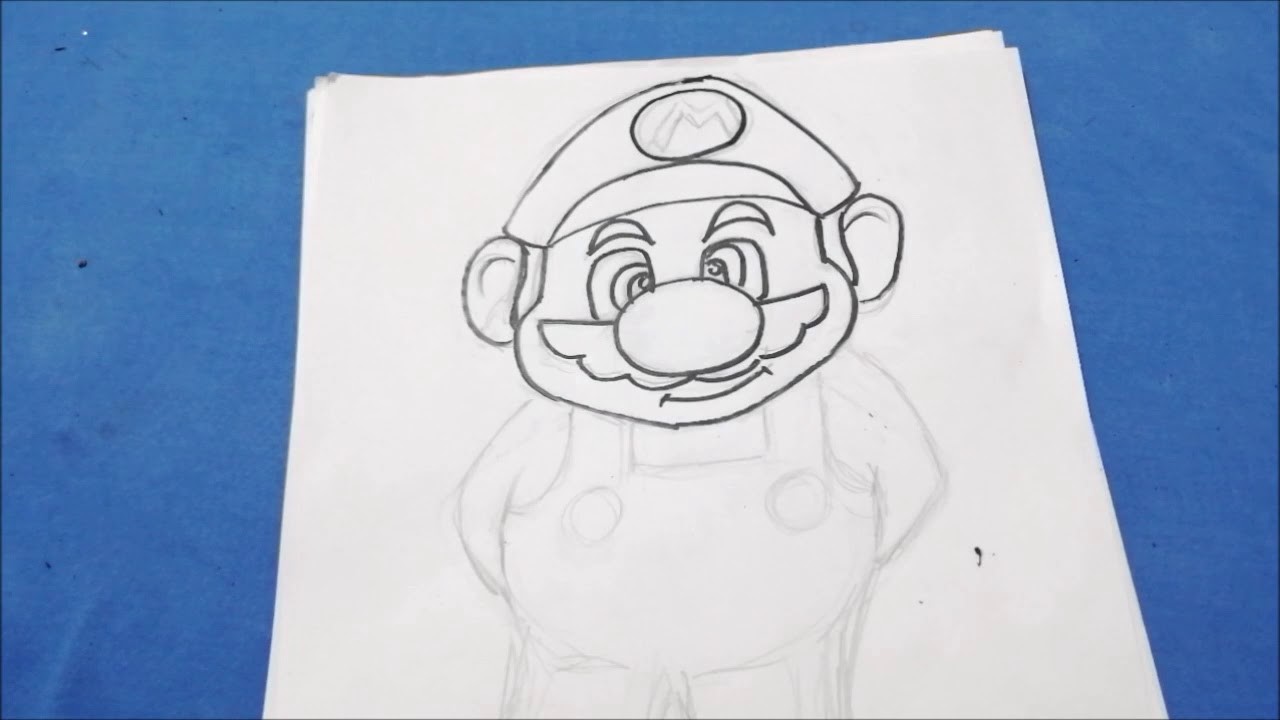 Paso a paso dibujando fácil a  Mario Bros