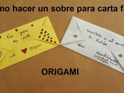 ???? | SOBRE | ???? para CARTA FACIL ✅ | Origami PASO A PASO