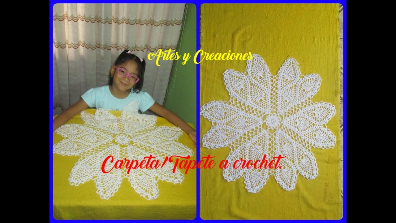 CARPETA.TAPETE TEJIDO A CROCHET.