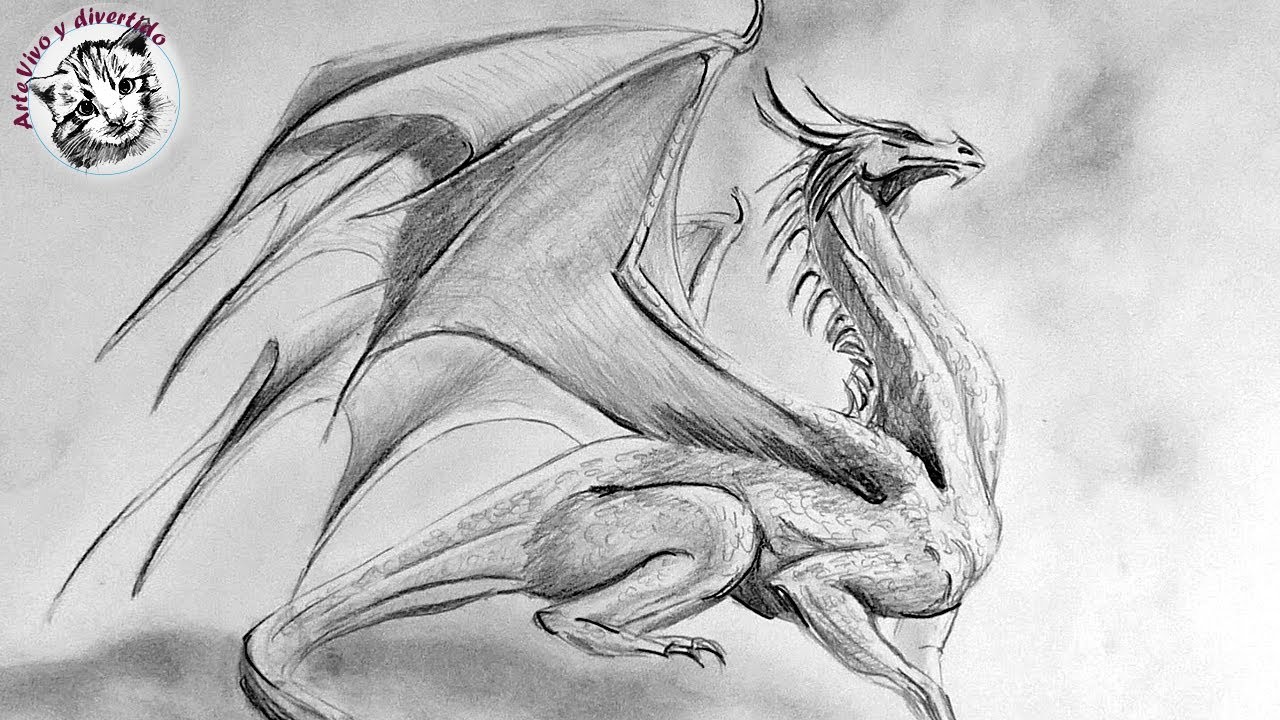 Como Dibujar un Dragon a Lapiz Paso a Paso