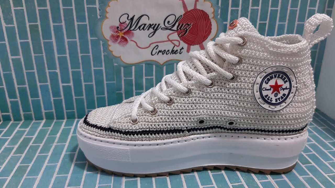 Como tejer BOTA CONVERSE EN CROCHET COMPLETISIMO